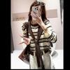 2025 New Women's Autumn Striped Shawl Knitwear: Loose, Relaxed Two-Piece Style for Spring/Autumn