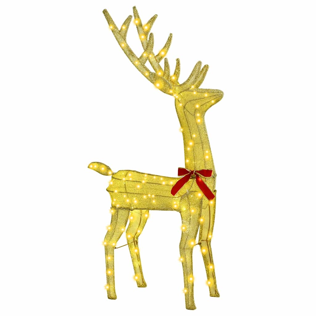 Reindeer Family Set of 3 Warm White Fabric 68 x 26 x 127 cm