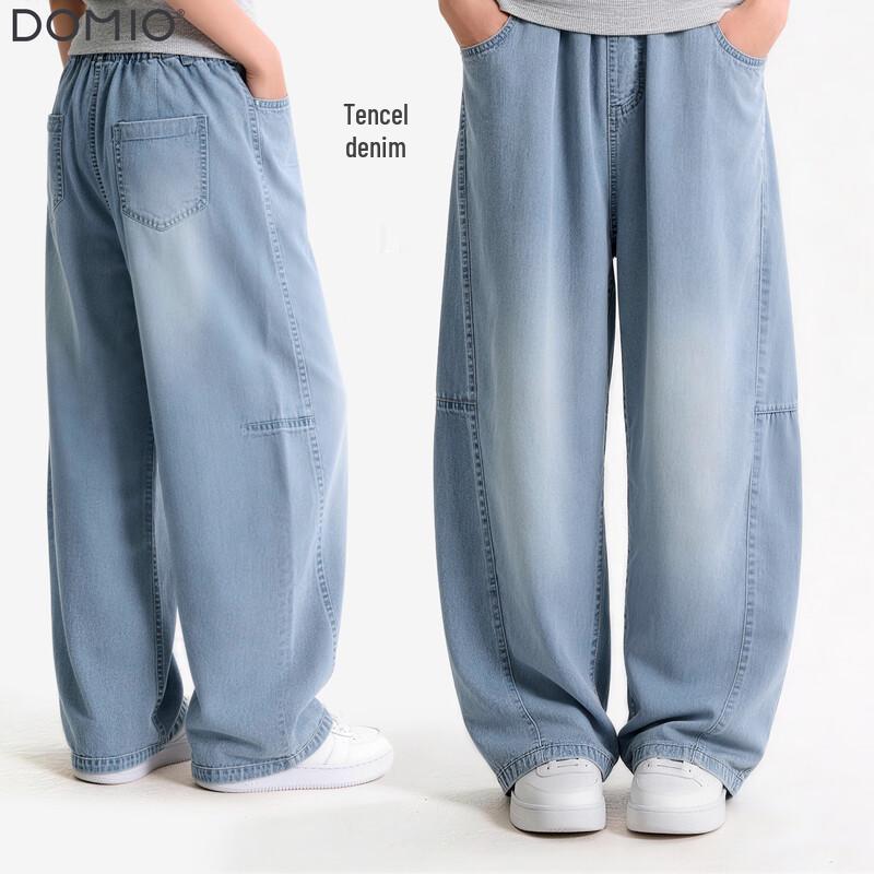 Duomiaowu Girls  Summer Tencel Denim Straight Leg Pants 140