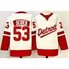 Mens Retro Ice Hockey Jersey Custom Number 71 88 Larkin DeBrincat Datsyuk Cotton Blend Practice Uniform