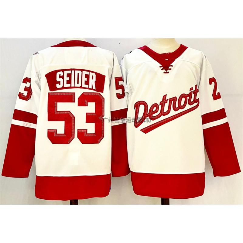 Mens Retro Ice Hockey Jersey Custom Number 71 88 Larkin DeBrincat Datsyuk Cotton Blend Practice Uniform