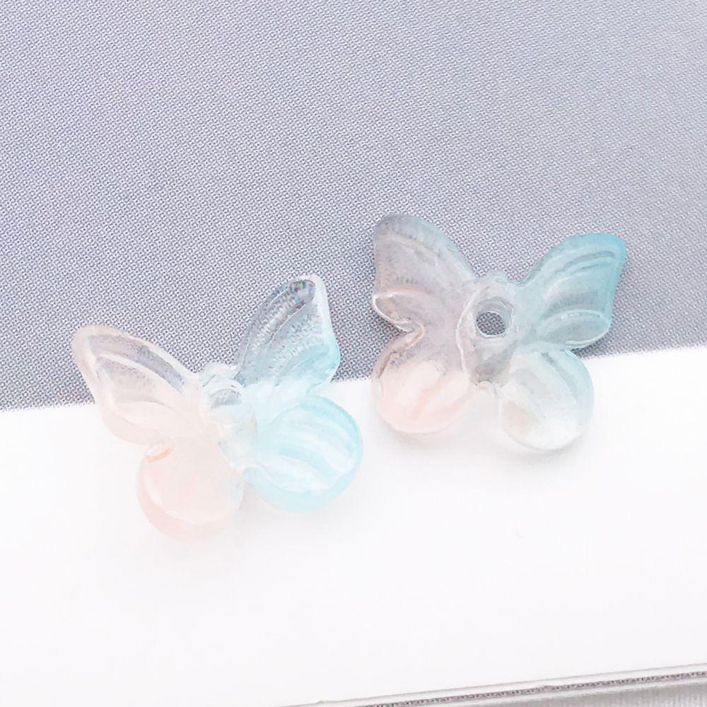 Set of 30 Colorful Transparent Glass Butterfly Charms for DIY Jewelry and Crafting