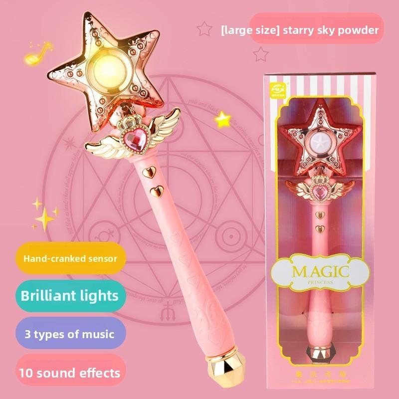 Baguette Magique Étoile de Fée Princesse Lune Avec Lumière et Son Pour la Salle de Jeux des Filles