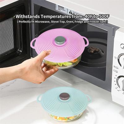 Silicone Fresh-keeping Cover Anti Overflow Sealed Pot Cover Reusable Anti Splatter Pan Lid Kitchen Tableware