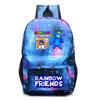 Rainbow Friends Cartoon School Backpack Kids Boys Girls Lightweight Oxford Fabric Bookbag With Ergonomic Shoulder Straps