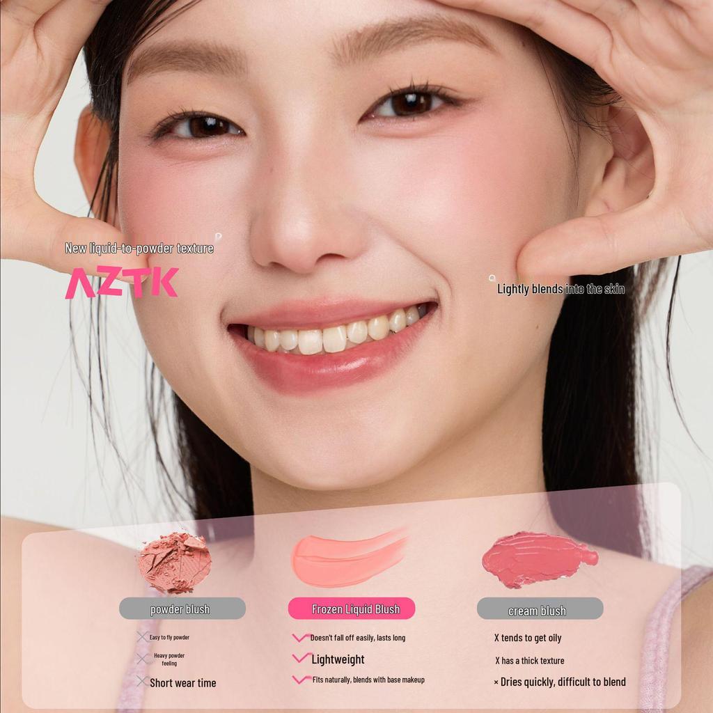 AZTK Vloeibare Blusher & Highlighter: Natuurlijke Matte Huidverbeteraar Crème