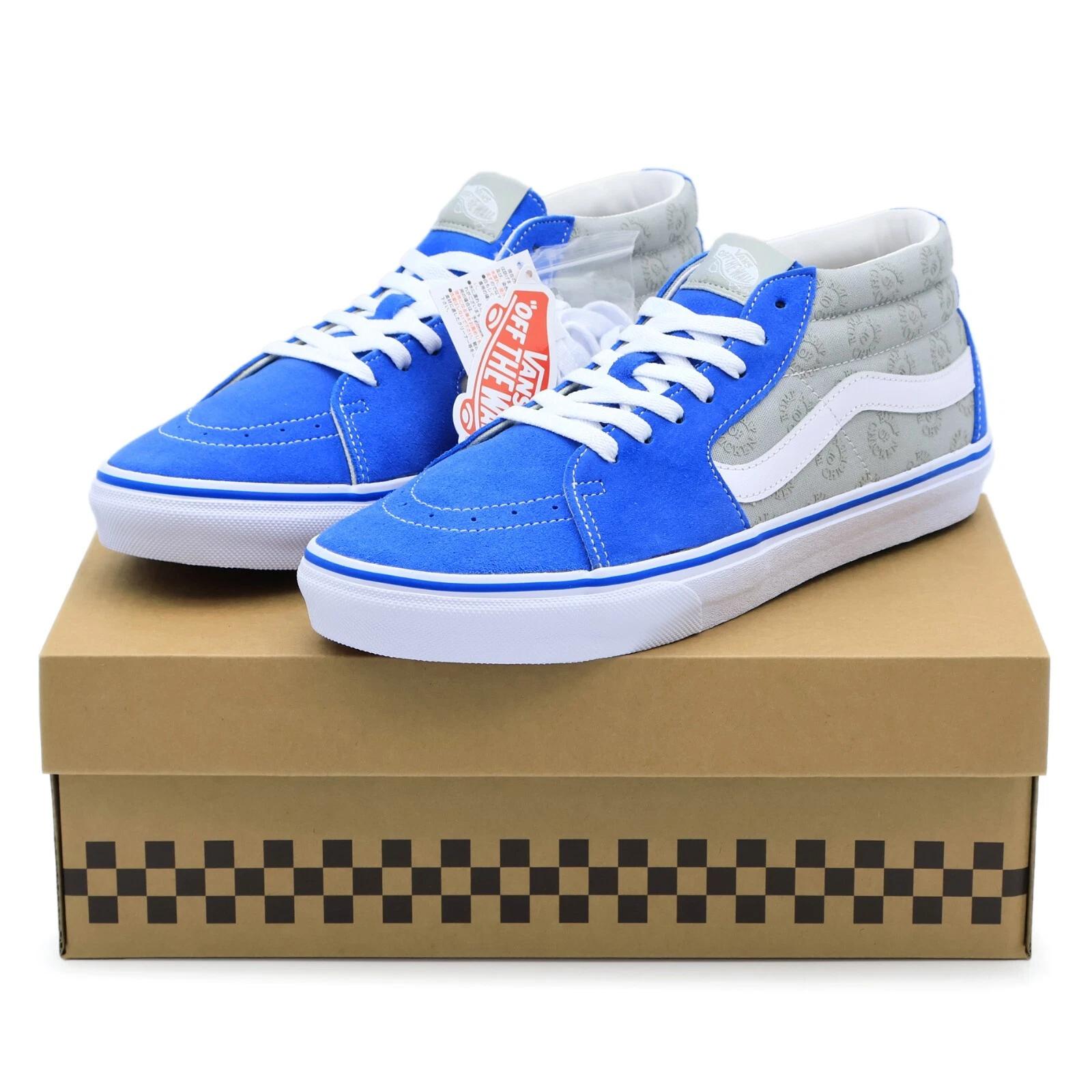 662991-0001 BUMP OF CHICKEN Vans Sk8-Mid Navy Light Gray White (Men s) US 6.5