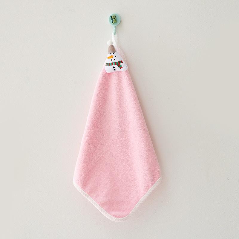 

Kids Christmas Style Hand Towel Cartoon Elk Snowman Santa Claus Xmas Tree Velvet Towel Bathroom Hanging Towel Adsorption Cloth A5