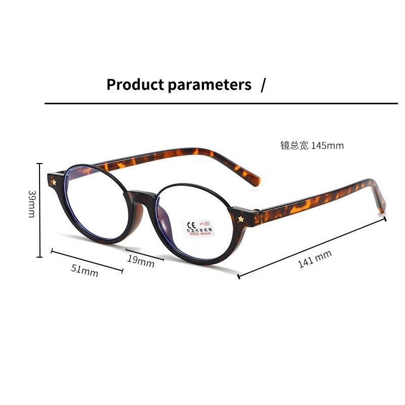 Korean-style Small Oval Small Frame Reading Glasses Retro Half Frame Blue Light Protection Presbyopia Glasses for Male Female