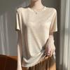 Women's Summer New Round Neck Short Thin Section of Soft Skin-friendly T-shirt Versatile Short-sleeved