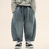 Boys Korean Style Patchwork Casual Denim Long Pants For Kids Spring Autumn