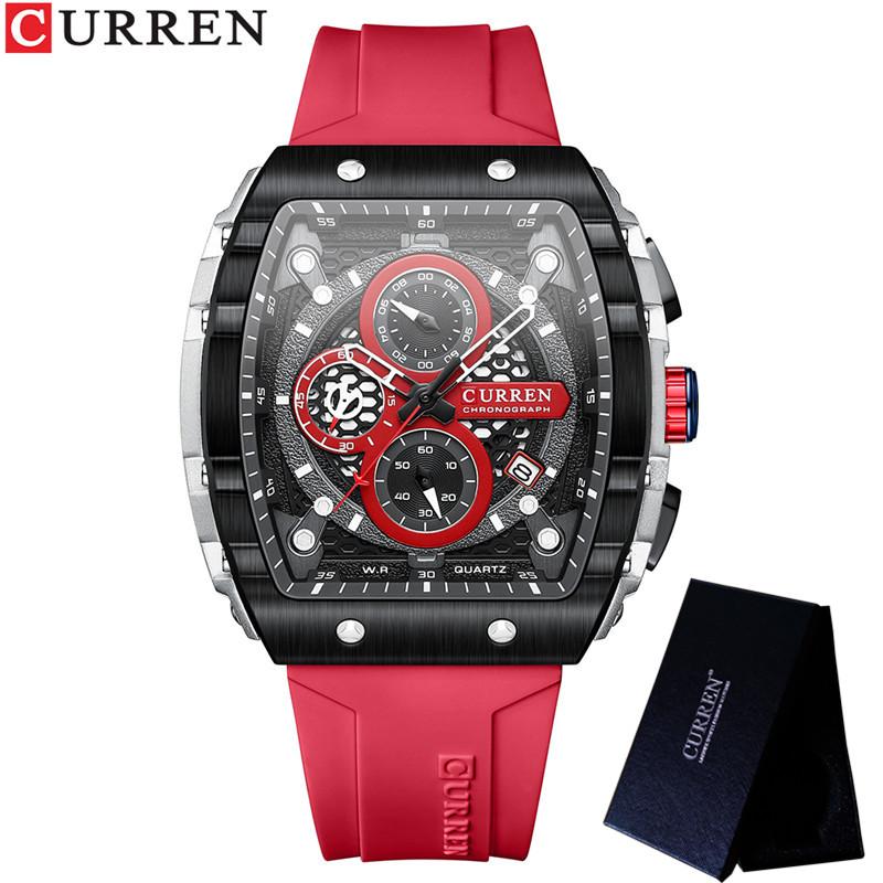 CURREN Man WristWatch Waterproof Chronograph Date Men Watch Military Top Brand Luxury Silicone Original Sport Male Clock 8442