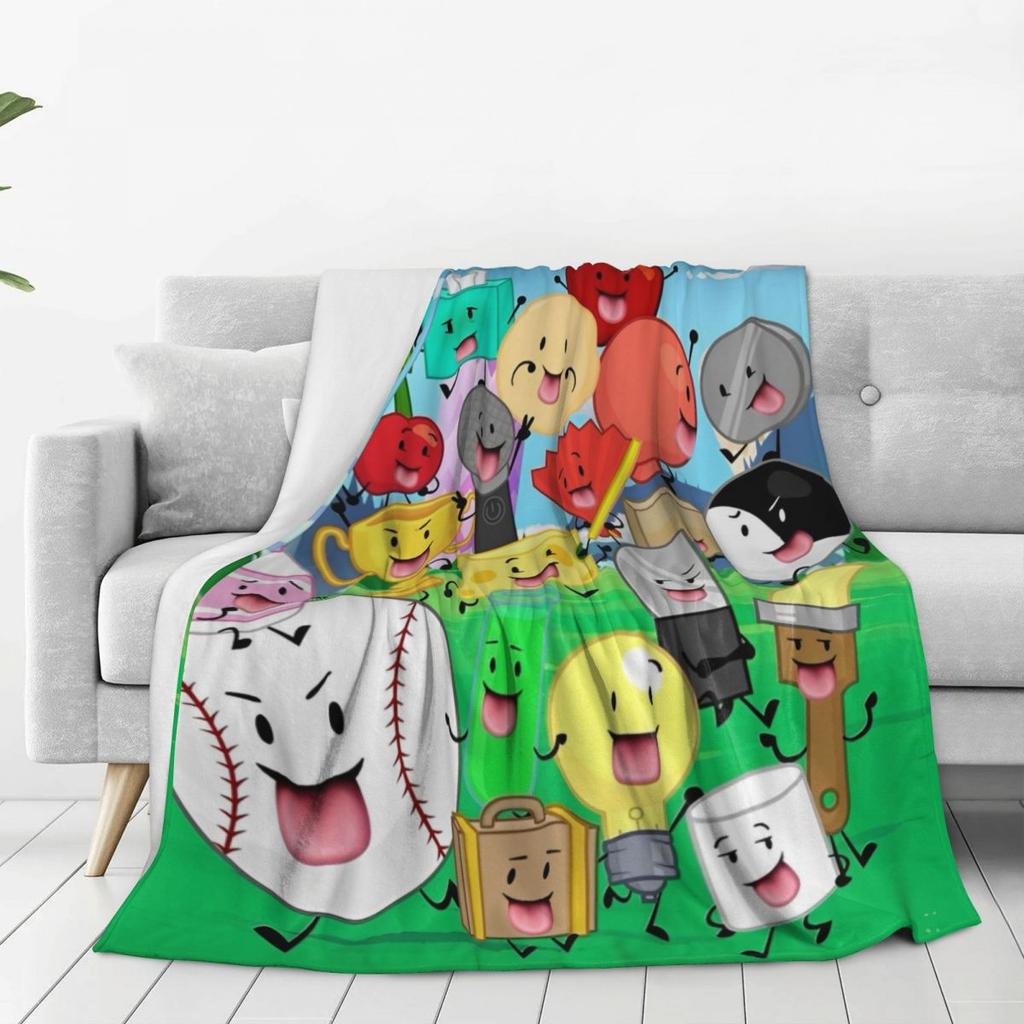 BFDI Inanimate Insanity Coperta Calda Morbida Confortevole Plaid Peluche per Arredamento Casa Picnic Flanella Copriletto Copri Letto