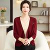 Spring Knit Two-Piece Cardigan - Stylish V-Neck Jacket for Middle-Aged & Elderly Women