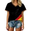 Unisex Freizeit V-Ausschnitt Kurzarm Pullover T-Shirt Fußballfan Aufdruck Weltmeisterschaft Unterstützer Oberteil Deutschland Fußball Design