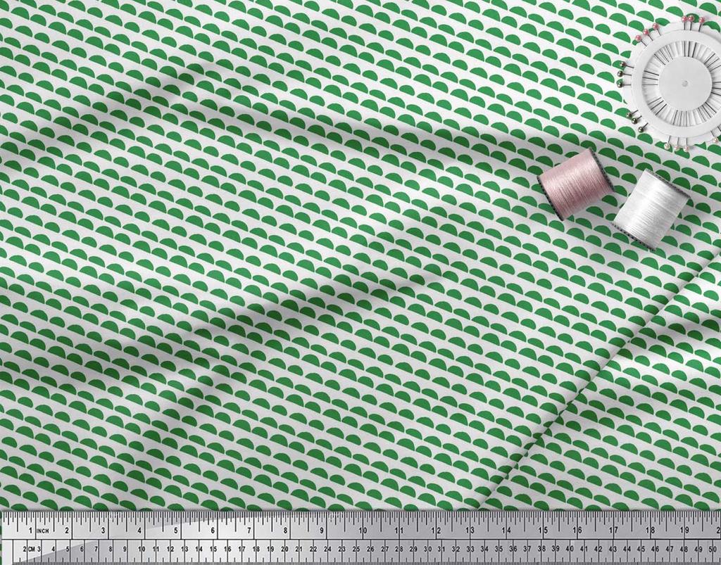 Soimoi Tessuto in raso crepe verde Giappone, semicerchio con stampa a righe, tessuto per artigianato al metro, 42 pollici