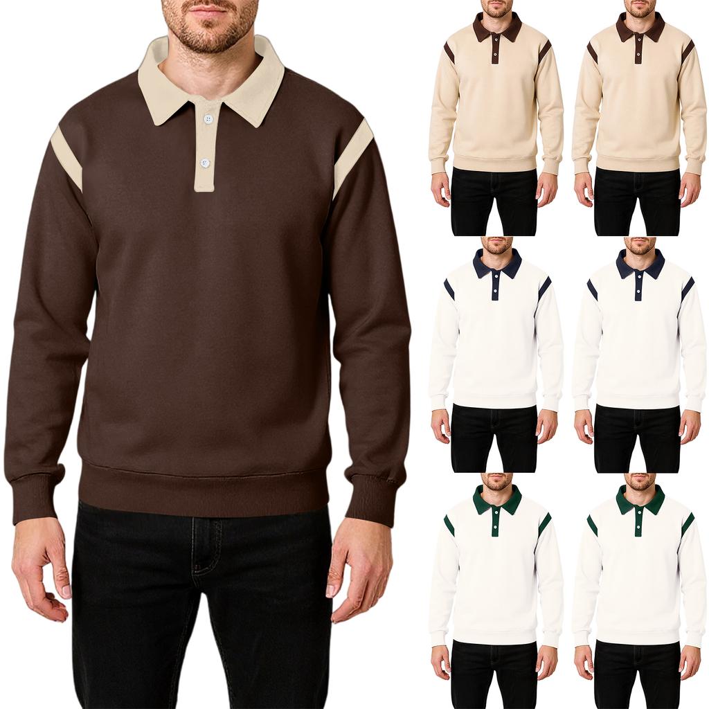 Men's   And  Women's  Versatile  Leisure  Loose  Flip Collar  Shirt  Long Sleeves  Upper Garment