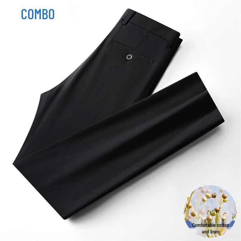 Kangbo Men s Linen Blend Casual Straight-Leg Pants 32