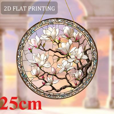 White Wisteria Garden, 2D Flat Acrylic, Decorative Pendant, Suitable for Living Room, Office, Gifts, Parties, Christmas, Halloween