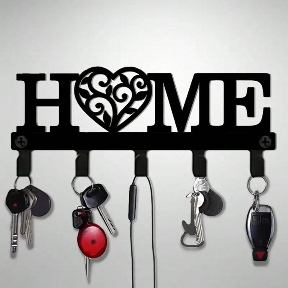 Iron Wall Hook Key Holder for Home Entryway Storage Organizer Garage Kitchen
