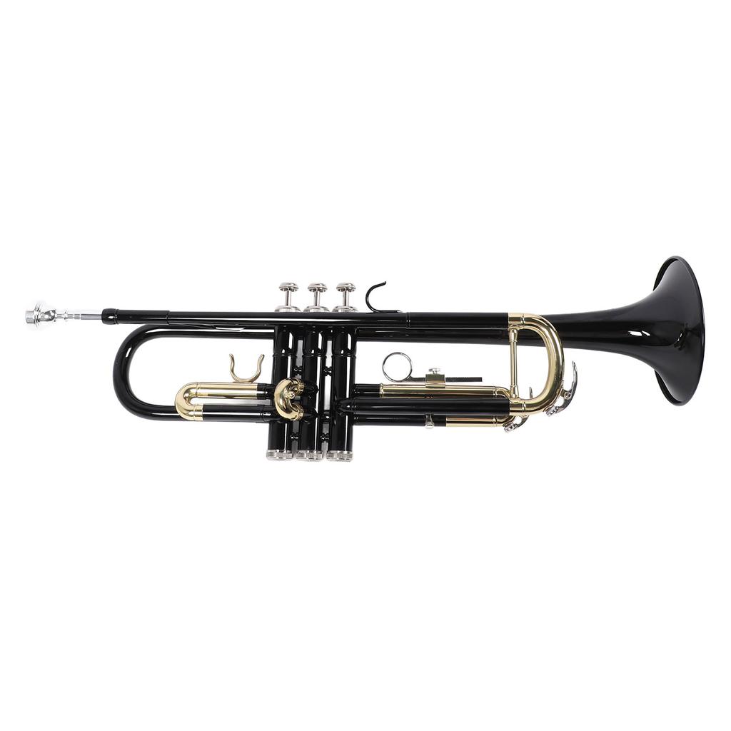 Trumpet Bb Brass Instrument Standard Set for Beginners Band Professional Performance Black