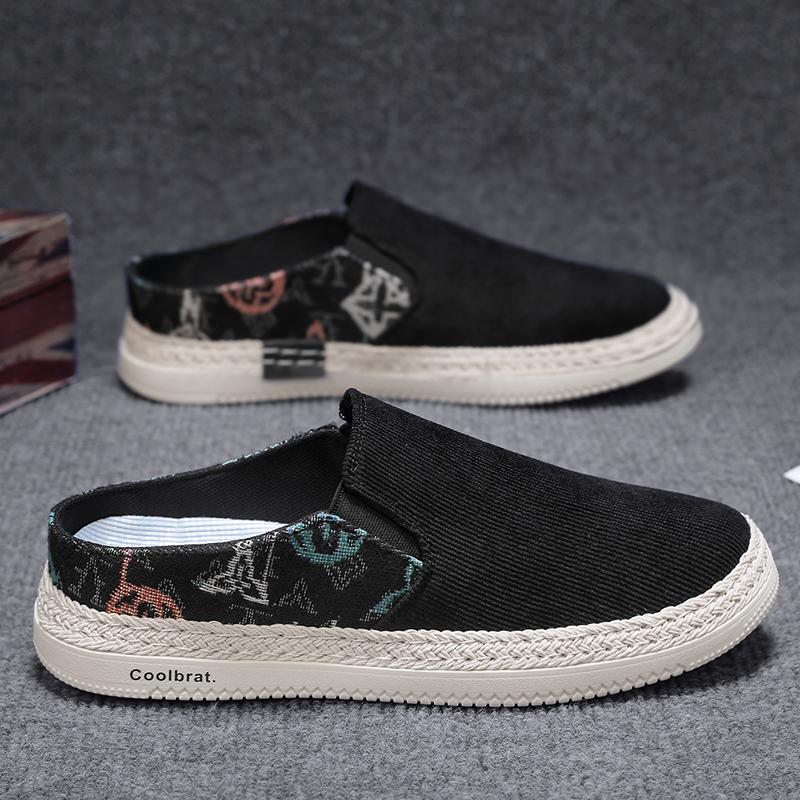 Leisure Half Shoes For Men Mules Outdoor Sandals Flat Board Shoes 2026 Loafers Slipper Man Slides Semi-Drag Men Casual Shoes