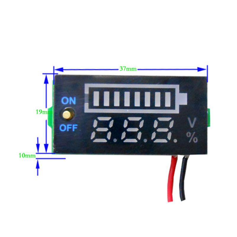 12V Dual USB Voltmeter with Car Acid Battery CapacityIndicator Meter