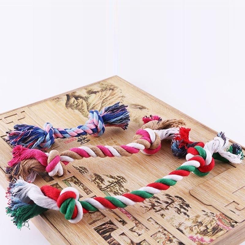 Jucării pentru câini de companie Jucărie colorată cu nod dublu pentru câini de talie mică, mari, dresaj de câini, jucării durabile de mestecat