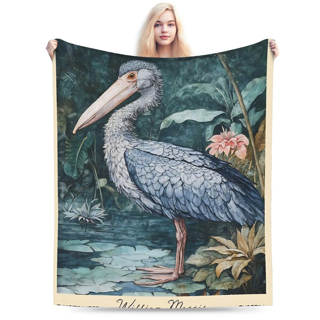William Morris Bird Blanket Warm Soft Print Plush Throw Blanket For Girls Boys Couch Sofa Bed Flannel Bedspread Bed Cover