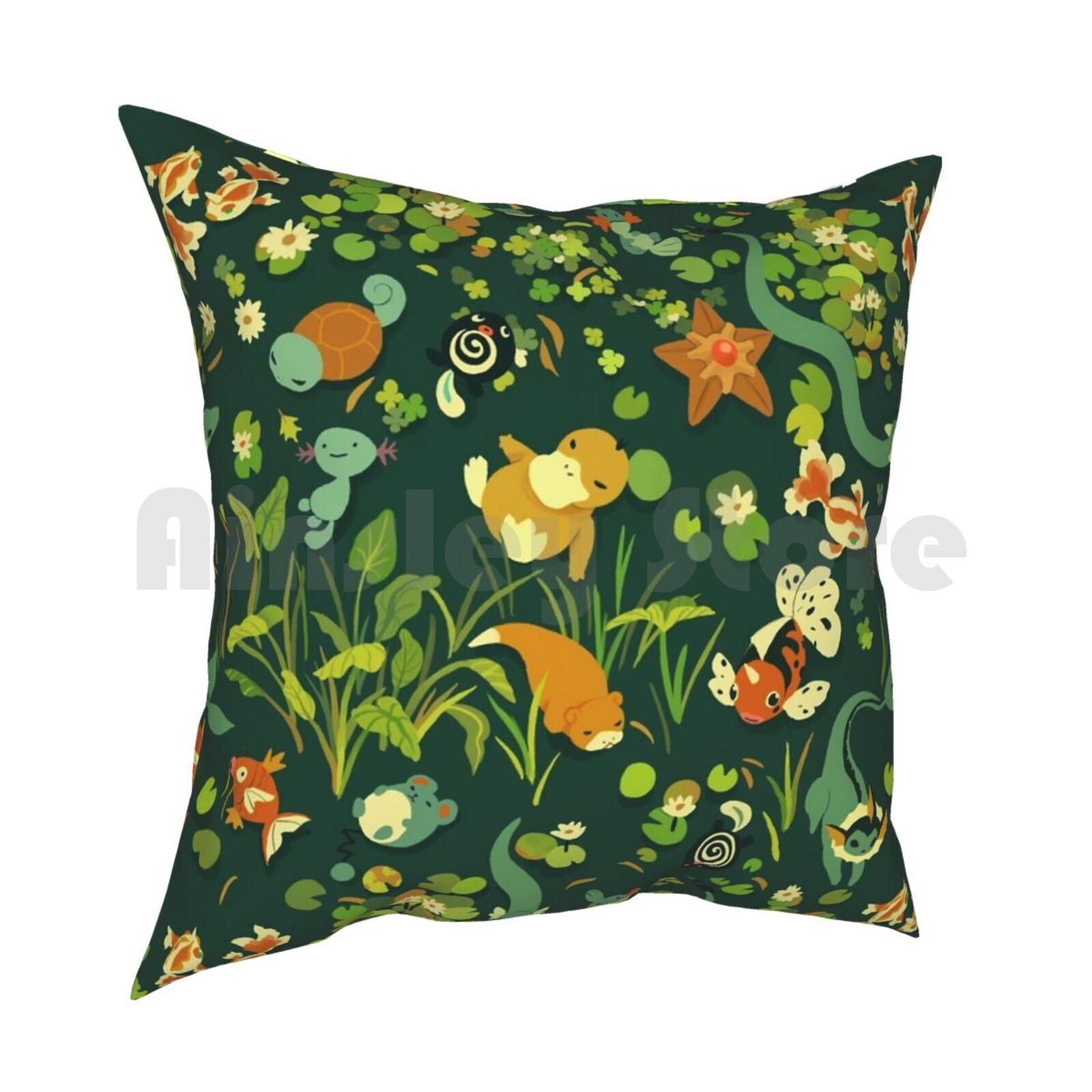Pillow Case Printed Home Soft DIY Pillow Cover Patterns Floral Water Aquatic 30x30cm 12x12in
