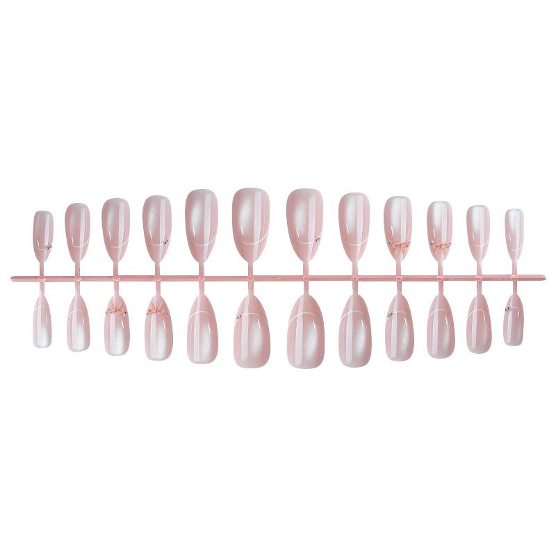 Almond-Style Nude Ice Transparent Nail Art Stickers - Handmade, High-End Niche Design for a Bright, Chic Look