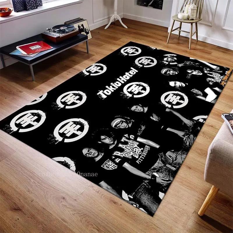 

Retro Music Band Carpet for Living Room Bedroom Gift Home Decoration
