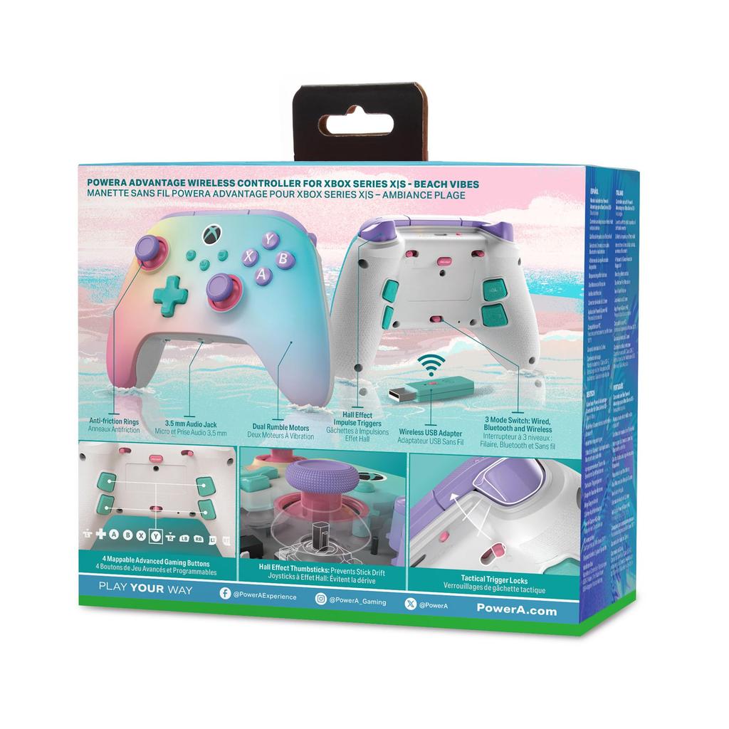 Licensed Xbox PowerA Advantage Wireless Controller for Xbox Series Beach Vibes [Officially Product] XS - XBGP0566-01 [2-Year Warranty]