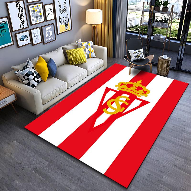 Red and White Striped Crown Logo suitable as a non-slip mat for the living room or bedroom sofa