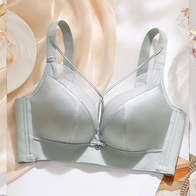 Original Luminous Satin Uplift Bra: Wire-Free, Adjustable, Side Support, Beautiful Shaping
