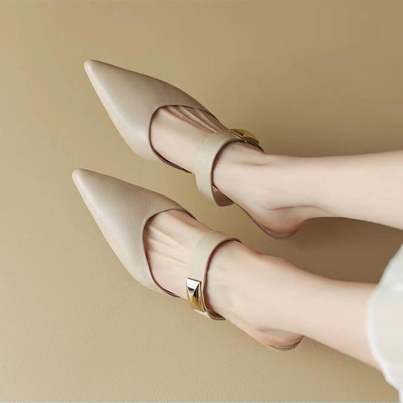 2024 Summer Slippers Women Shoes Sexy Thin Heels Flip Flops Woman Shoes High Heels Pointed Toe Ladies Slipper