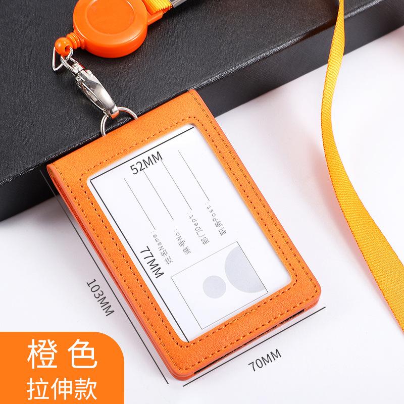Fashion Business Card Cover Bags Case Simple Leather Office Work ID Card Holder Business Work Card ID Badge Holder Lanyard Set