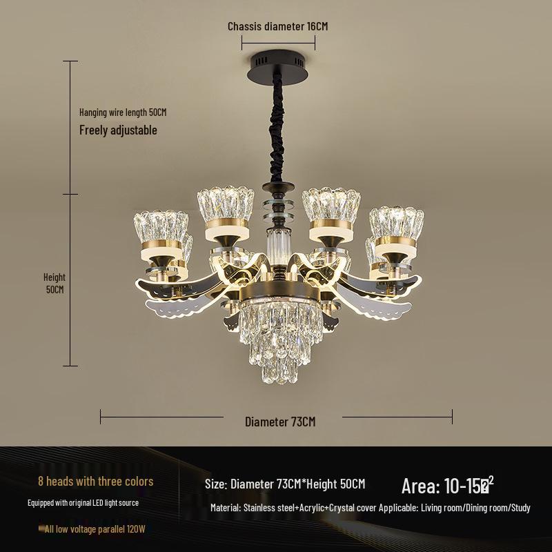 Nordic Crystal Chandelier: Modern Luxury for Living, Dining & Bedroom Spaces