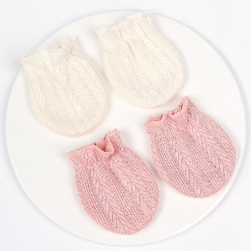 Baby Turban Hat Hospital Nursery Hat with Gloves & Feet Bowknot Newborns Soft Bonnet Caps Set for Baby 0-3 Month