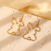 Hollow Outline Rabbit Dangle Hoop Earrings Cute Animal Shape Drop Ear Jewelry for Women Daily Holiday Decor