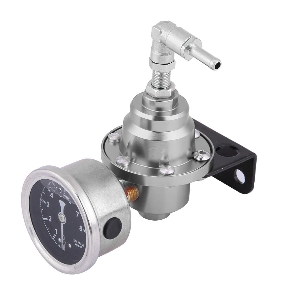 Aluminum Car 160psi 1: 1 Fuel Pressure Regulator Oil Gauge Kit (Black)
