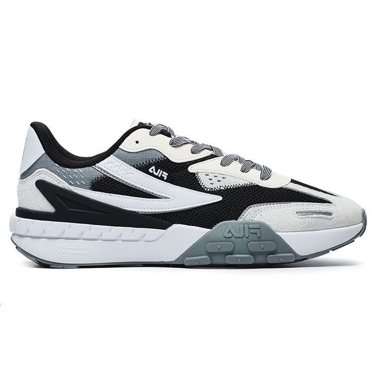 Fila Cake Fabric Synthetic Leather Casual Lightweight Sports Low-Top Lifestyle Shoes Men Sneaker Black White F12M221121FBW