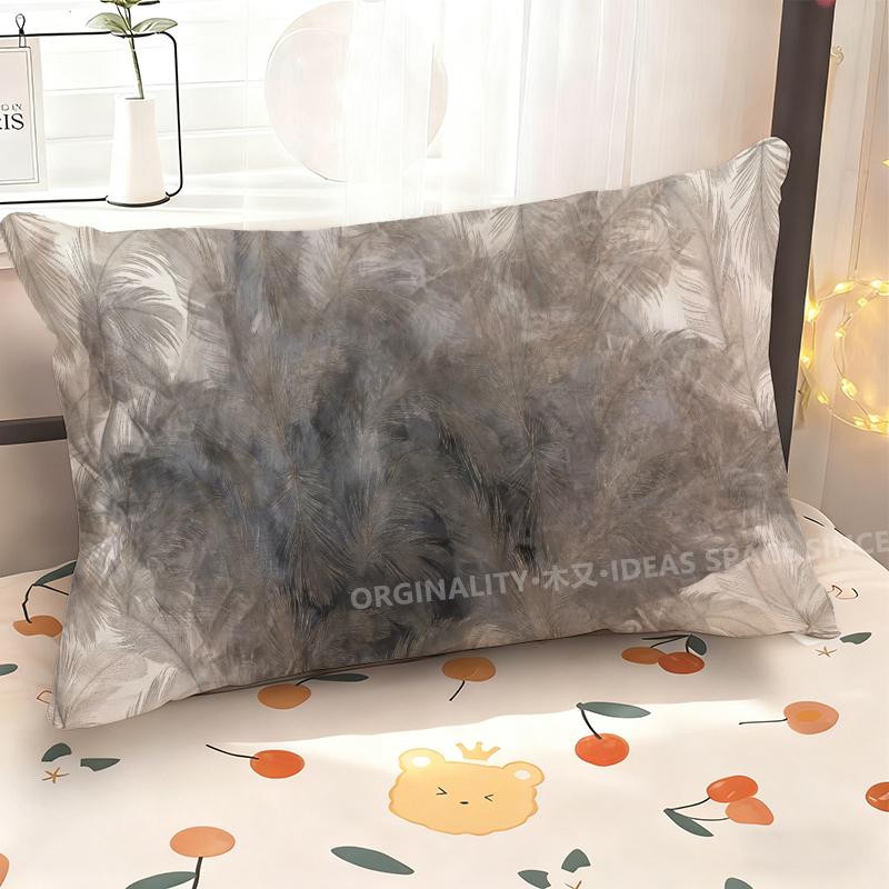 Feathery Patterned Rectangle Pillowcase Suitable For Sofa Bedroom Car Pillow Cover Cushion Rectangular Back Cushion