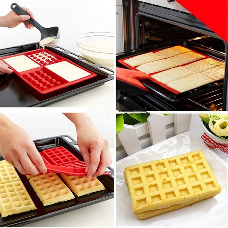 High Quality Waffle Makers for Kids Silicone Cake Mould Waffle Mould Silicone Bakeware Set Nonstick Silicone Baking Mold Set