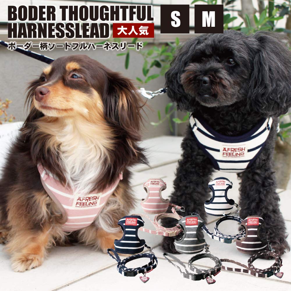 Border Pattern Sort Full Harness Lead Size (Navy, S)