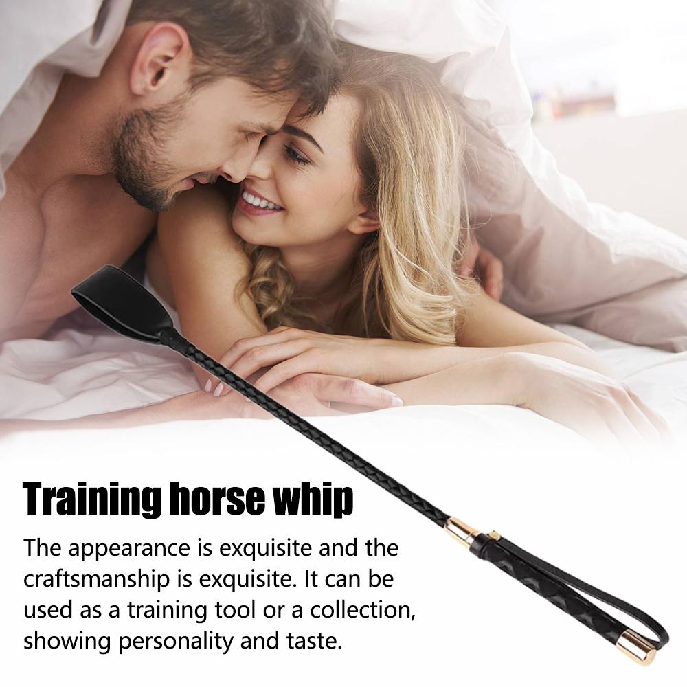 Black PU Leather Spanking Paddle Long Whip Flogger BDSM Bondage Multi-functional Adult Sex Toys Flirting Role Play Intimate Play