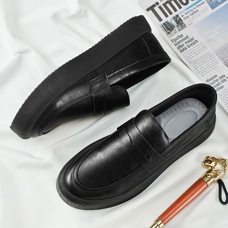 Scarpe alla Moda in Pelle Nera Scarpe Casual da Uomo Mocassini Comodi Scarpe Eleganti Scarpe Leggere per Camminare e Guidare