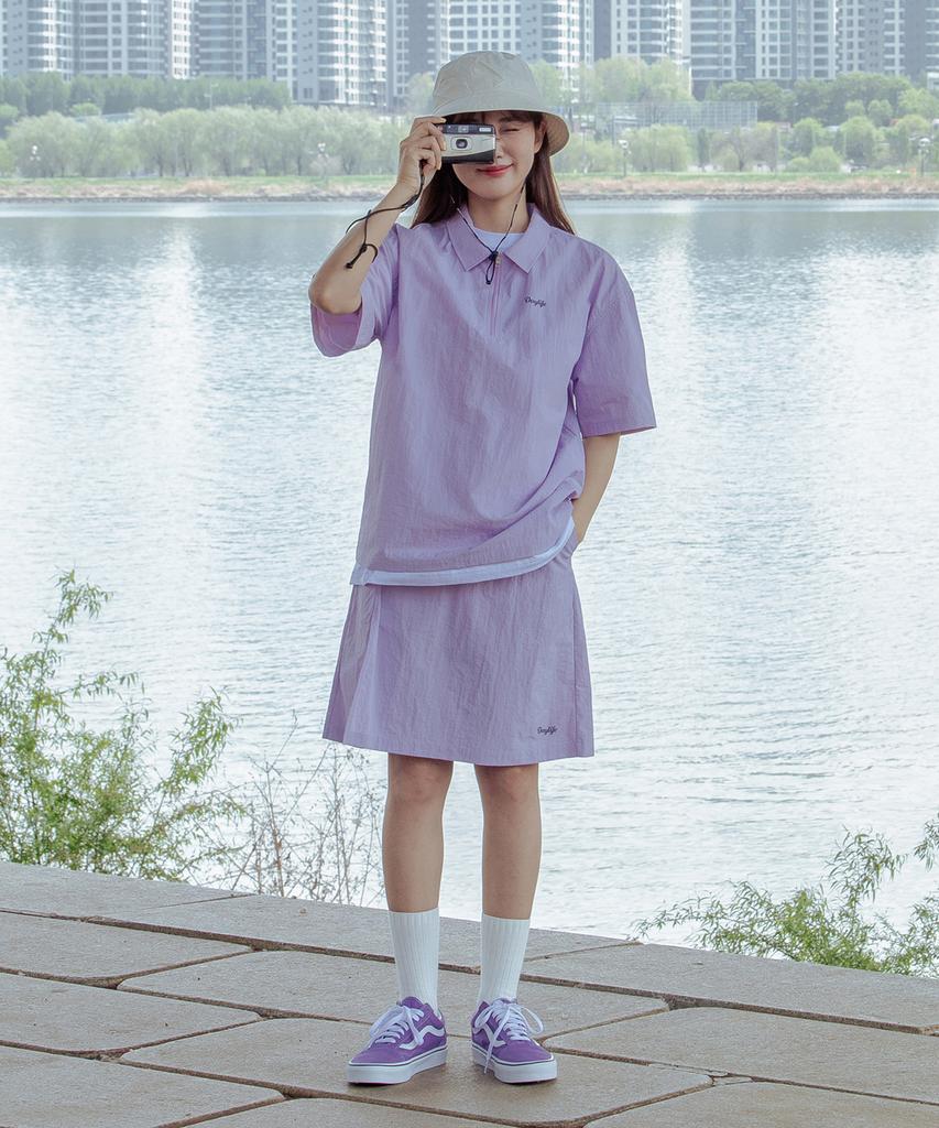 Day Life Nylon Midi Skirt (Purple)