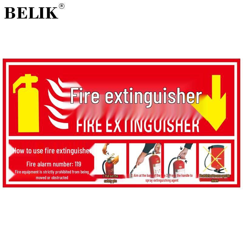 BELIK Fire Safety Instruction Stickers 30*15CM