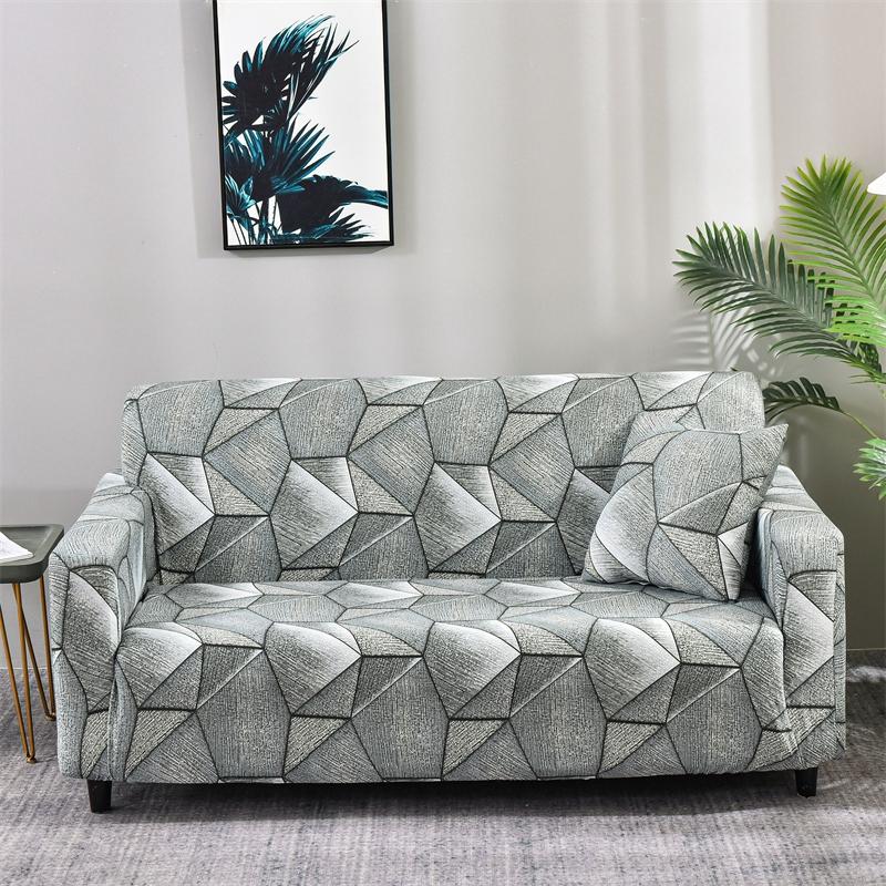 Printed Sofa Cover Stretch Couch Cover Sofa Slipcover Furniture Protector with Skid Foam Sticks and Elastic Bottom for Kid, Pets